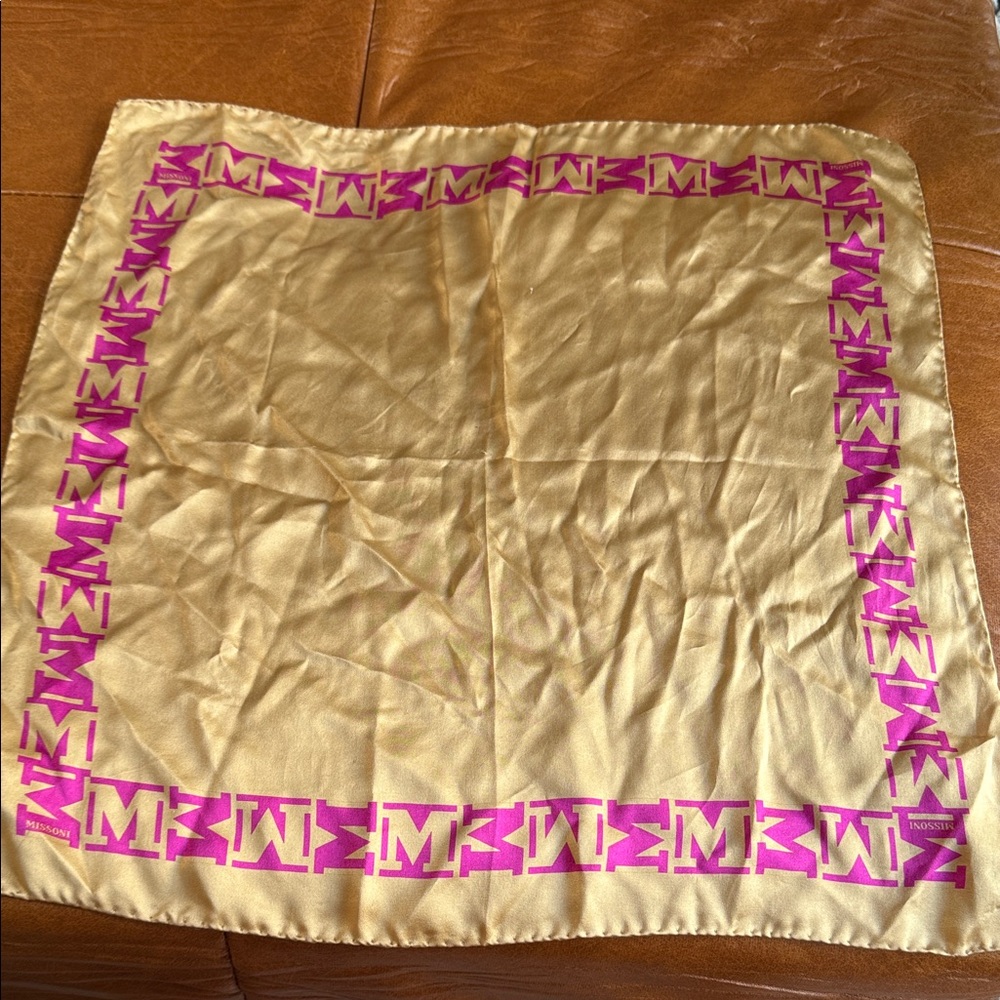 Gold and Pink Silk Scarf